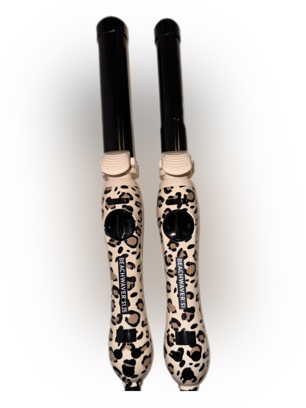 Beachwaver S1.25 & S1 Leopard Print Curling Iron Wand Bundle Swivel Cord
